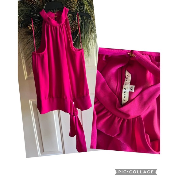Trina Turk Womens XS Sleeveless Tie Hem Cocktail Top/Blouse - Picture 3 of 17